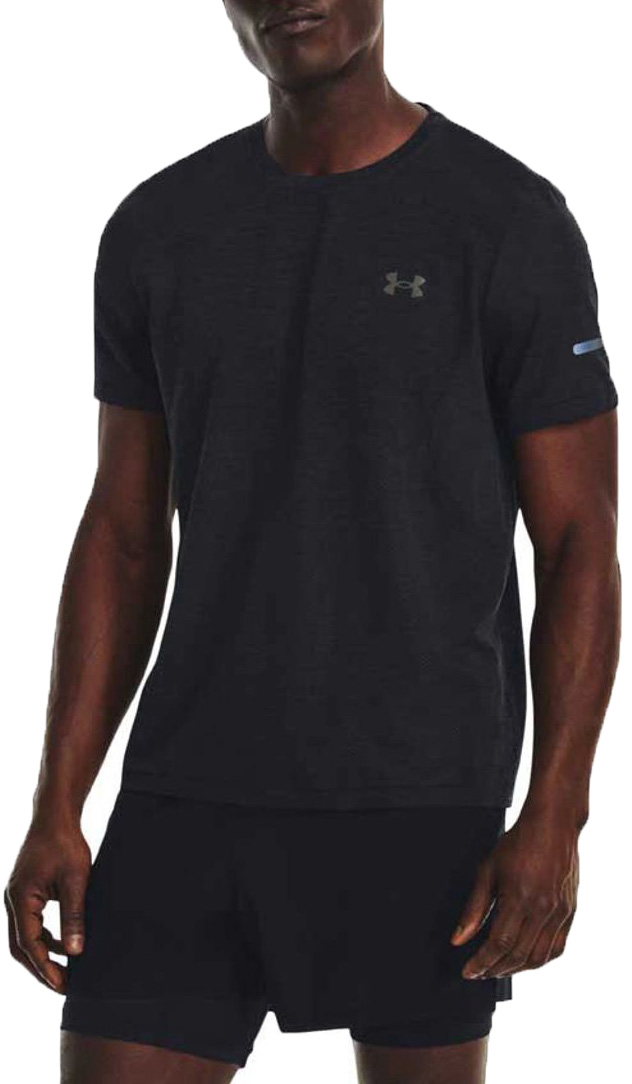 Under Armour Seamless Stride T-Shirt Black/Reflective - Terraces Menswear