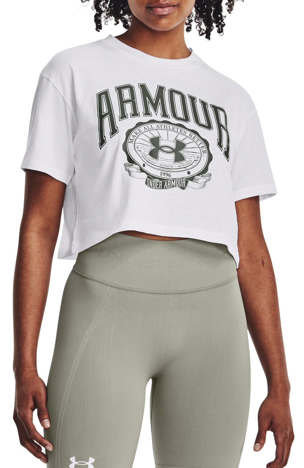 Dámské tričko s krátkým rukávem Under Armour UA Collegiate Crop