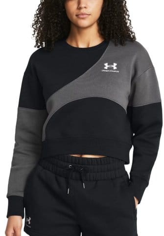 Essential Fleece Crop Crew-BLK