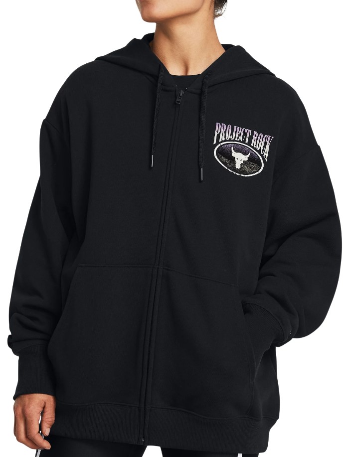 Sweatshirt à capuche Under Armour Pjt Rck HW Terry FZ OS Q1-BLK