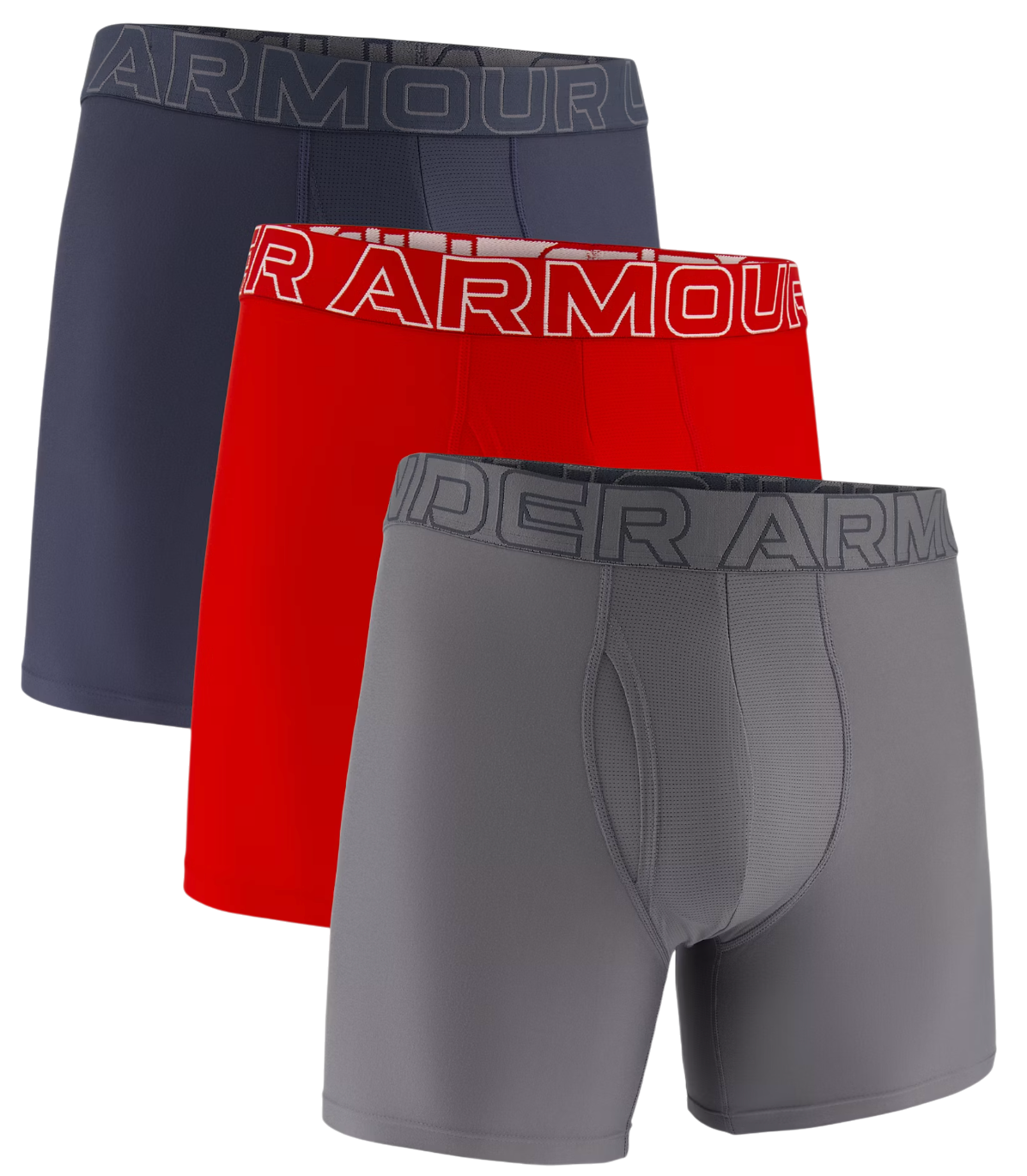 Under Armour Performance Tech Solid 6in 3-pcs Boxers, L, Veelkleurig
