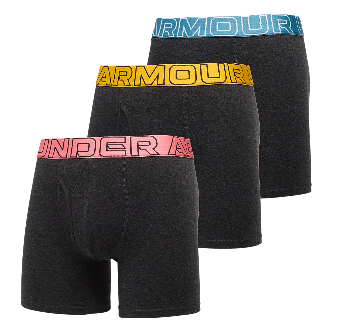 Under Armour Performance Cotton Solid 6in - 3 pack Boxers, M, Grijs