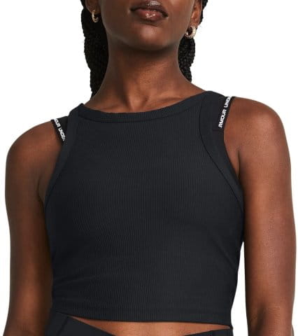 Meridian Rib Crop Tank-BLK