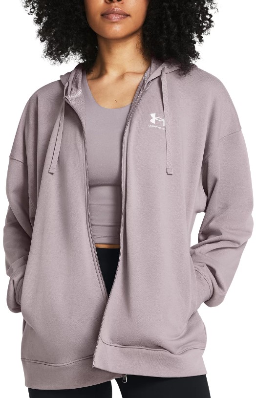 Φούτερ-Jacket με κουκούλα Under Armour UA Rival Terry OS FZ Hooded-GRY