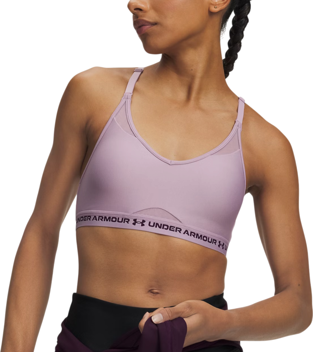 Under Armour Crossback low support BH, L, Roze