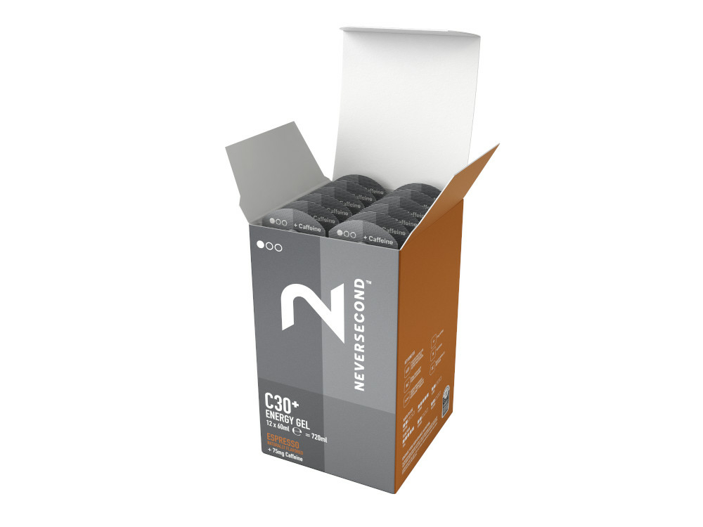 NEVERSECOND Energy Gel C30 Espresso 60 ml | 12 Sachet Box