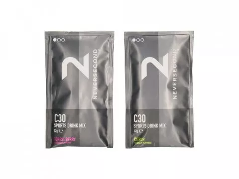 Pacote de Variedades de Bebidas Esportivas Neversecond C30 - Bebida de Carboidratos em Pó - 6x32g de Frutas Cítricas e Silvestres