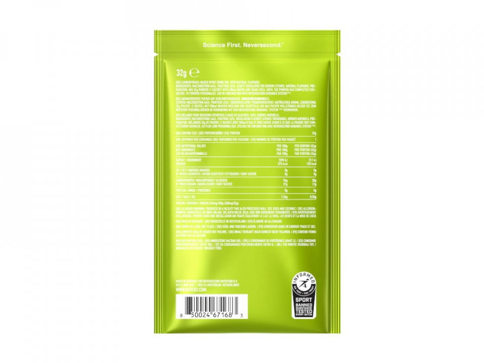 Pacote de Variedades de Bebidas Esportivas Neversecond C30 - Bebida de Carboidratos em Pó - 6x32g de Frutas Cítricas e Silvestres