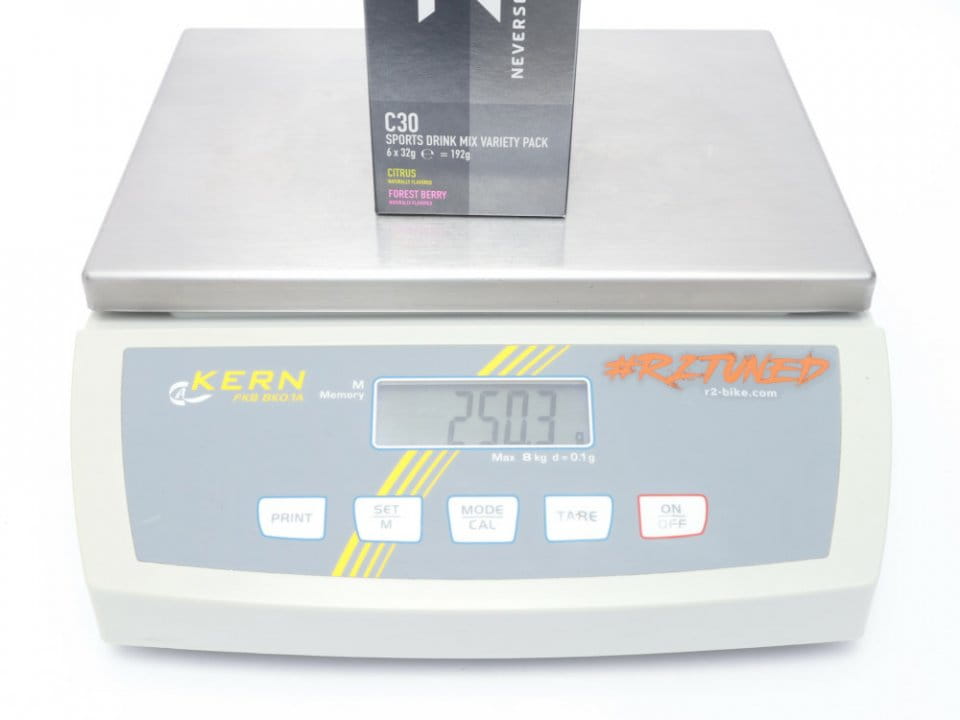 Pacote de Variedades de Bebidas Esportivas Neversecond C30 - Bebida de Carboidratos em Pó - 6x32g de Frutas Cítricas e Silvestres