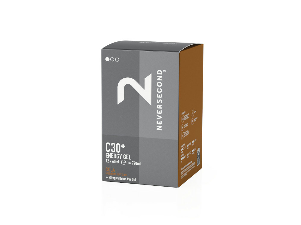 NEVERSECOND Energy Gel C30 Cola 60 ml | Caixa de 12 sachês