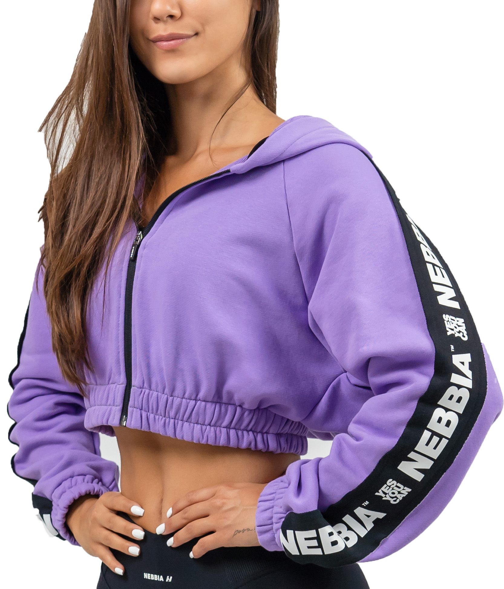 Sweatshirt med huva Nebbia Cropped Zip-Up Hoodie ICONIC