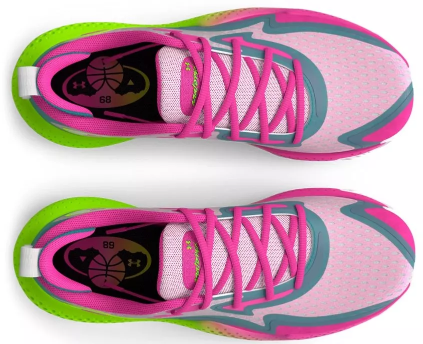 Pink and green hot sale under armour shoes