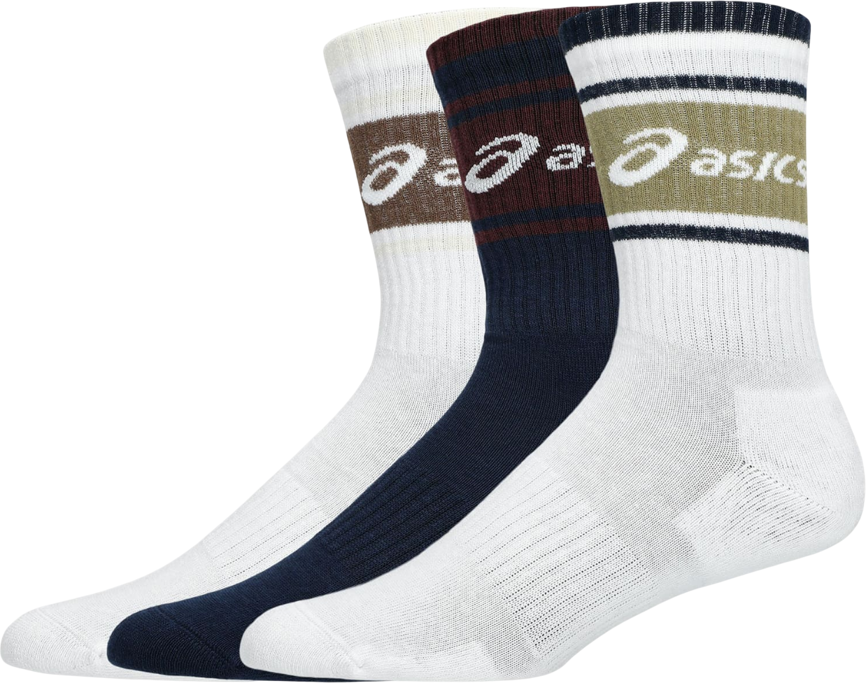 Asics 3 Pack Logo Crew Socks