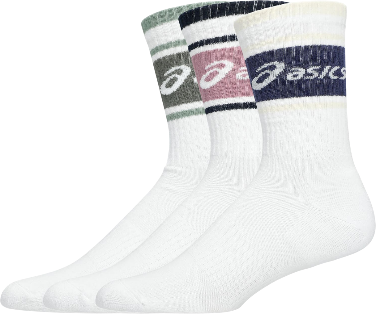 Asics 3 Pack Logo Crew Socks