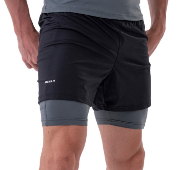 Nebbia Double-Layer Shorts with Smart Pockets