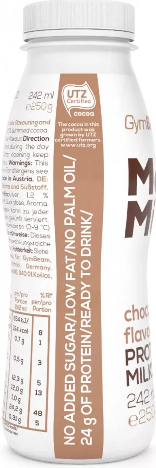 Proteinový mléčný nápoj GymBeam MoiMüv 242 ml čokoláda