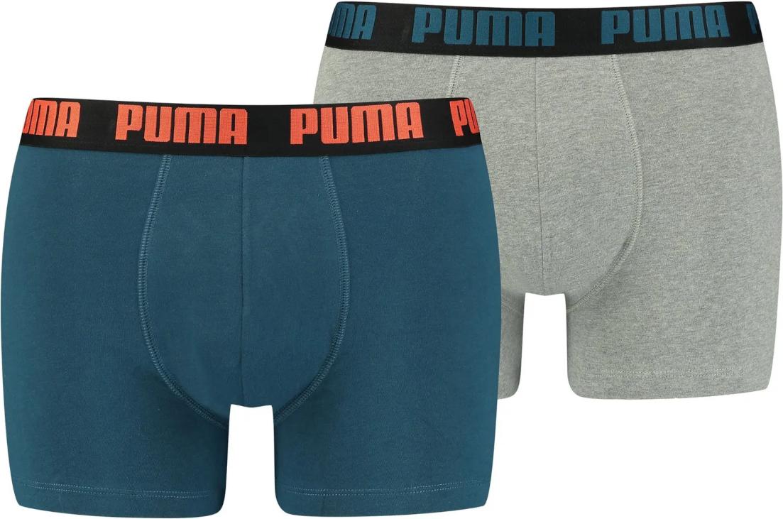Sorturi Puma Basic Boxer 2er Pack Blau Grau F299