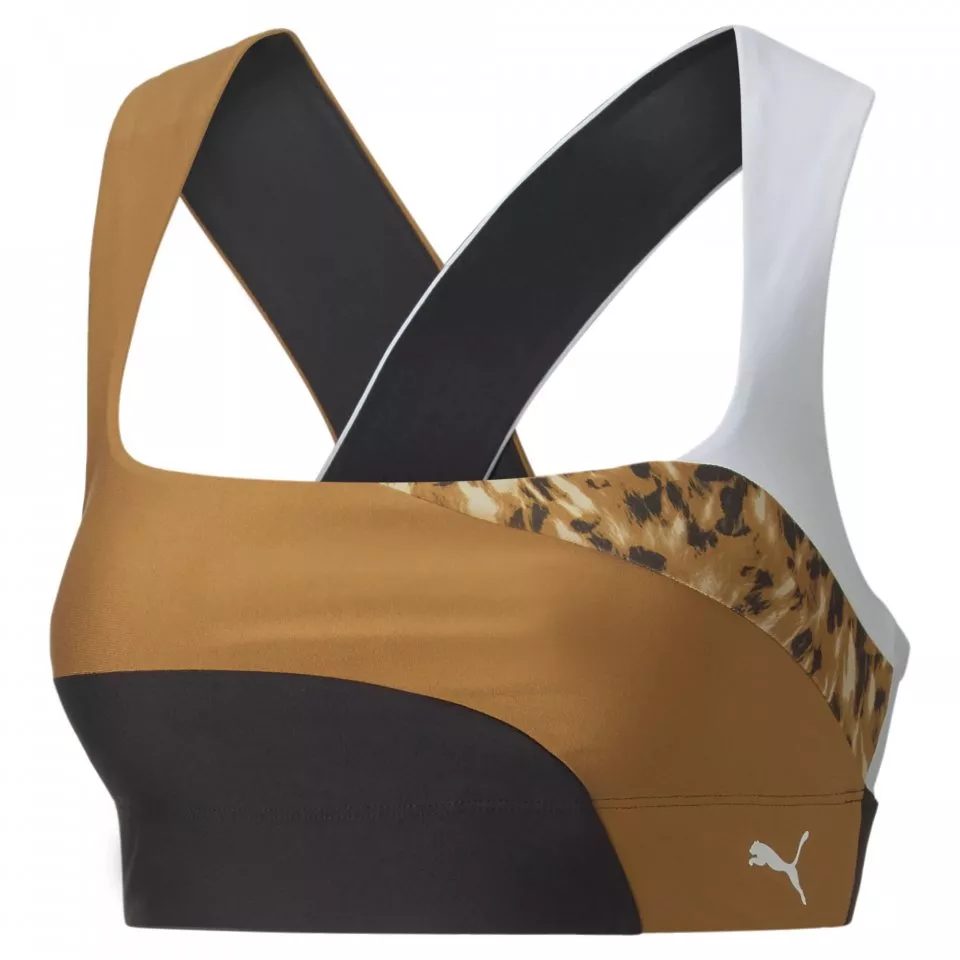 Buy Puma x Balmain women sportswear fit metallic graphic sports bra black  gold Online