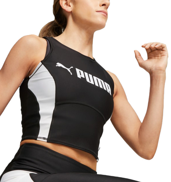 Women's PUMA Nova Shine Eversculpt Training Sports Bra in Black