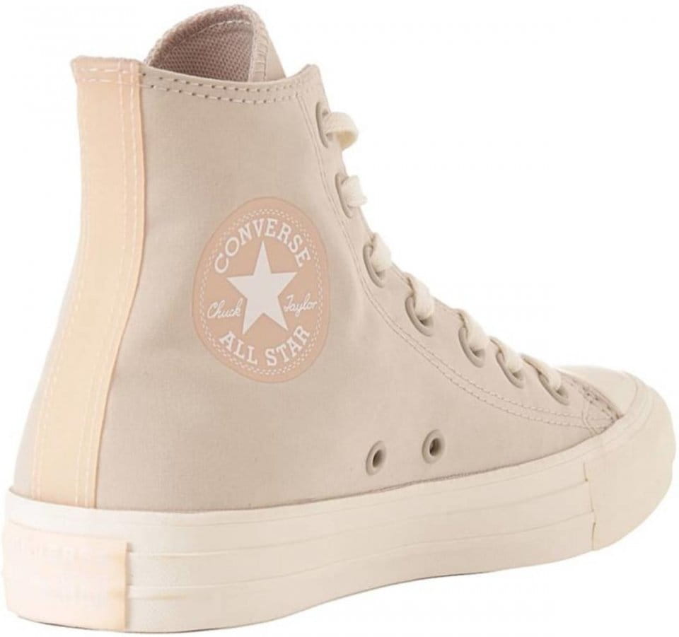 converse all star hi leather evening sand white gold