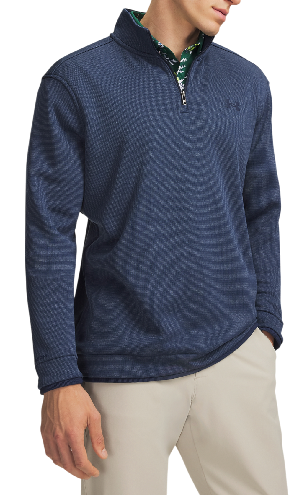 Under Armour SweaterFleece Quarter Zip Sweatshirt, M, Blauw