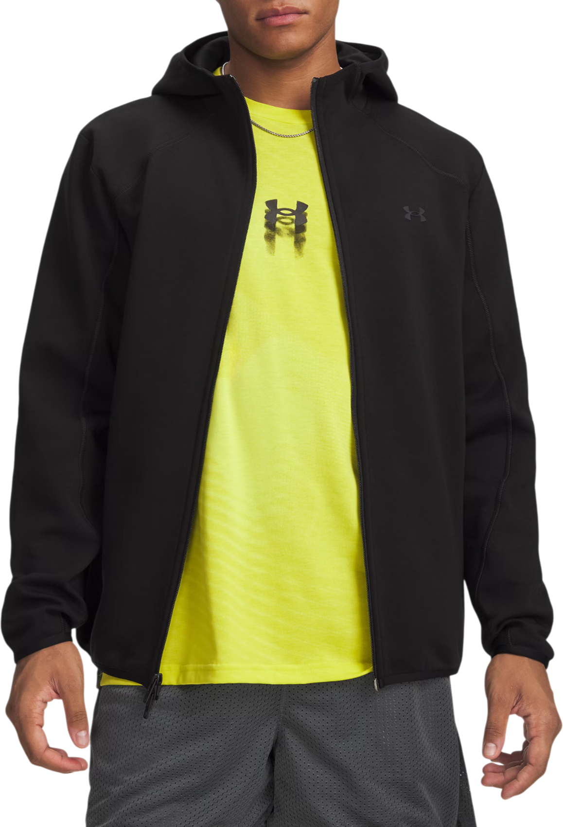 Under Armour Unstoppable Fleece Sweatshirt met capuchon, 3XL, Zwart