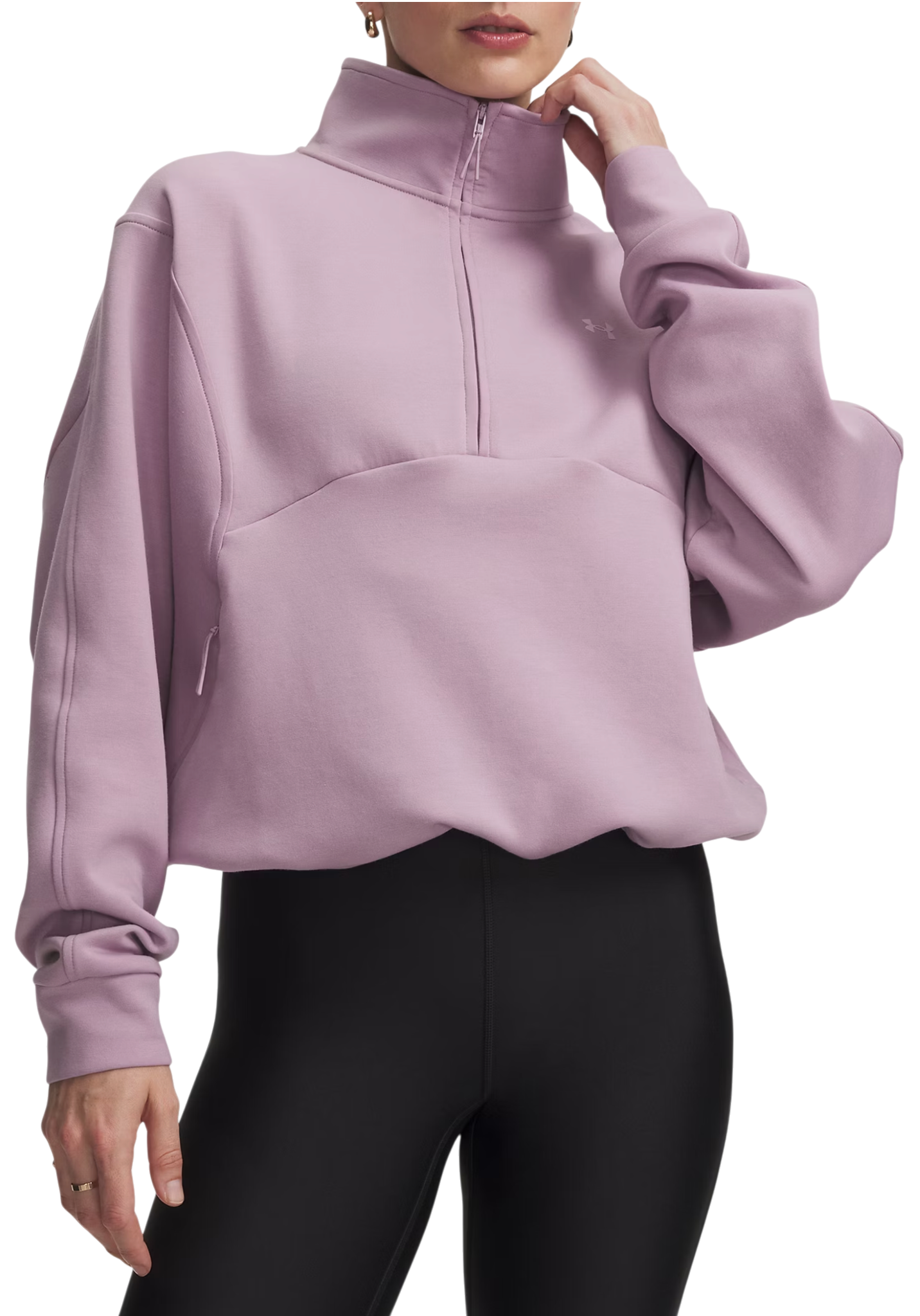 Under Armour Unstoppable Fleece Half-Zip Sweatshirt, XXL, Roze