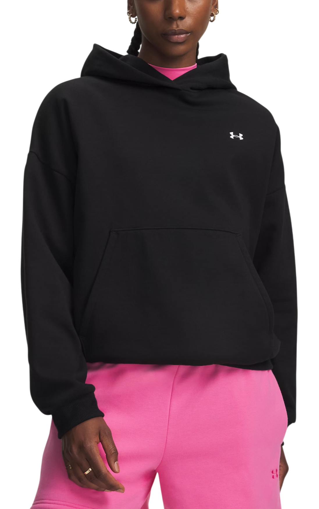 Under Armour Icon Fleece Sweatshirt met capuchon, XL, Zwart