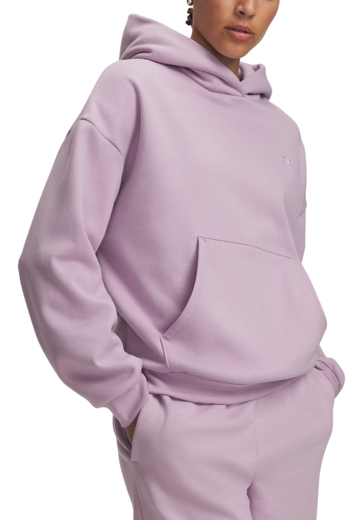 Under Armour Icon Fleece Sweatshirt met capuchon, M, Roze