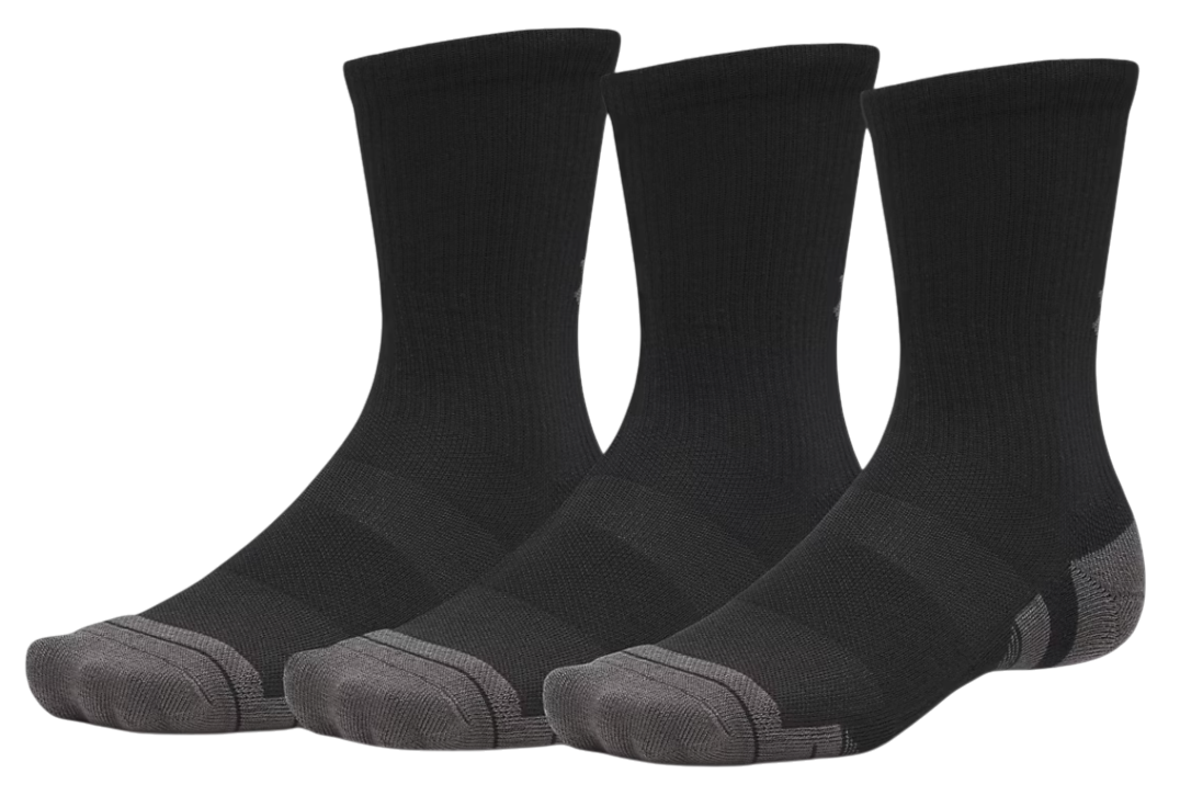 Under Armour Performance Tech Crew 3pk Sokken, XL, Zwart