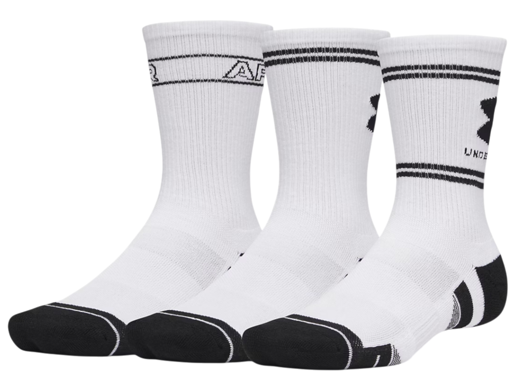 Under Armour Performance Tech Crew 3pk Sokken, L, Wit