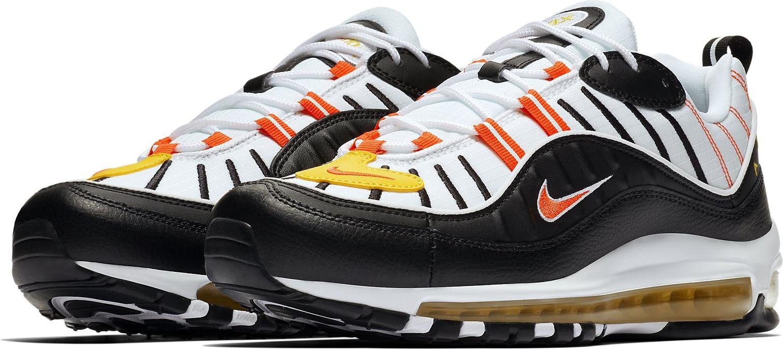 nike air max 98 black white yellow crimson