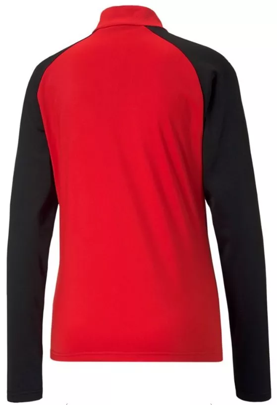 Tričko s dlhým rukávom Puma teamLIGA 1 4 Zip Top W Red- Bla