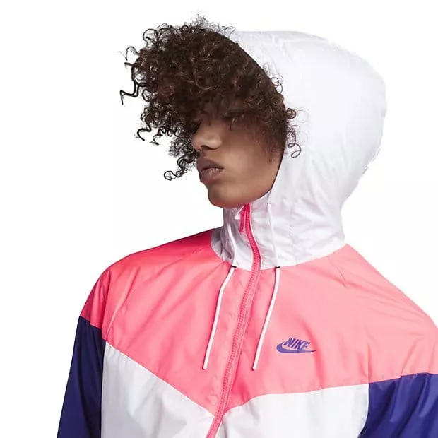 Nike windbreaker pink outlet white and blue