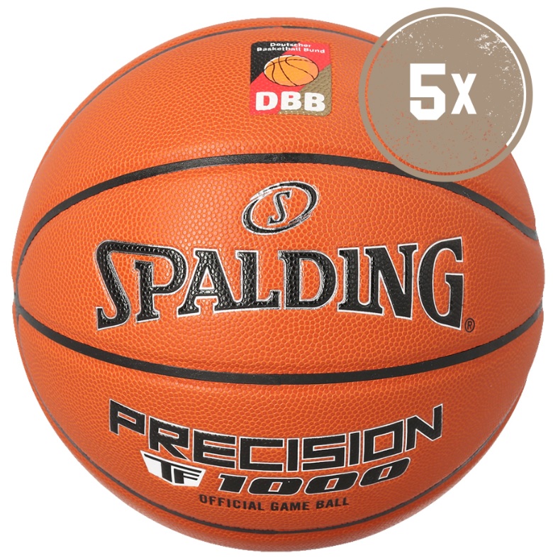 Žoga Spalding Basketball DBB Precision TF-1000 - 5er Ballpaket