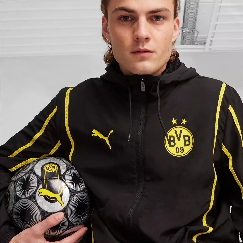 Chaqueta con capucha Puma Borussia Dortmund Pre-Match Men's Woven Soccer Jacket