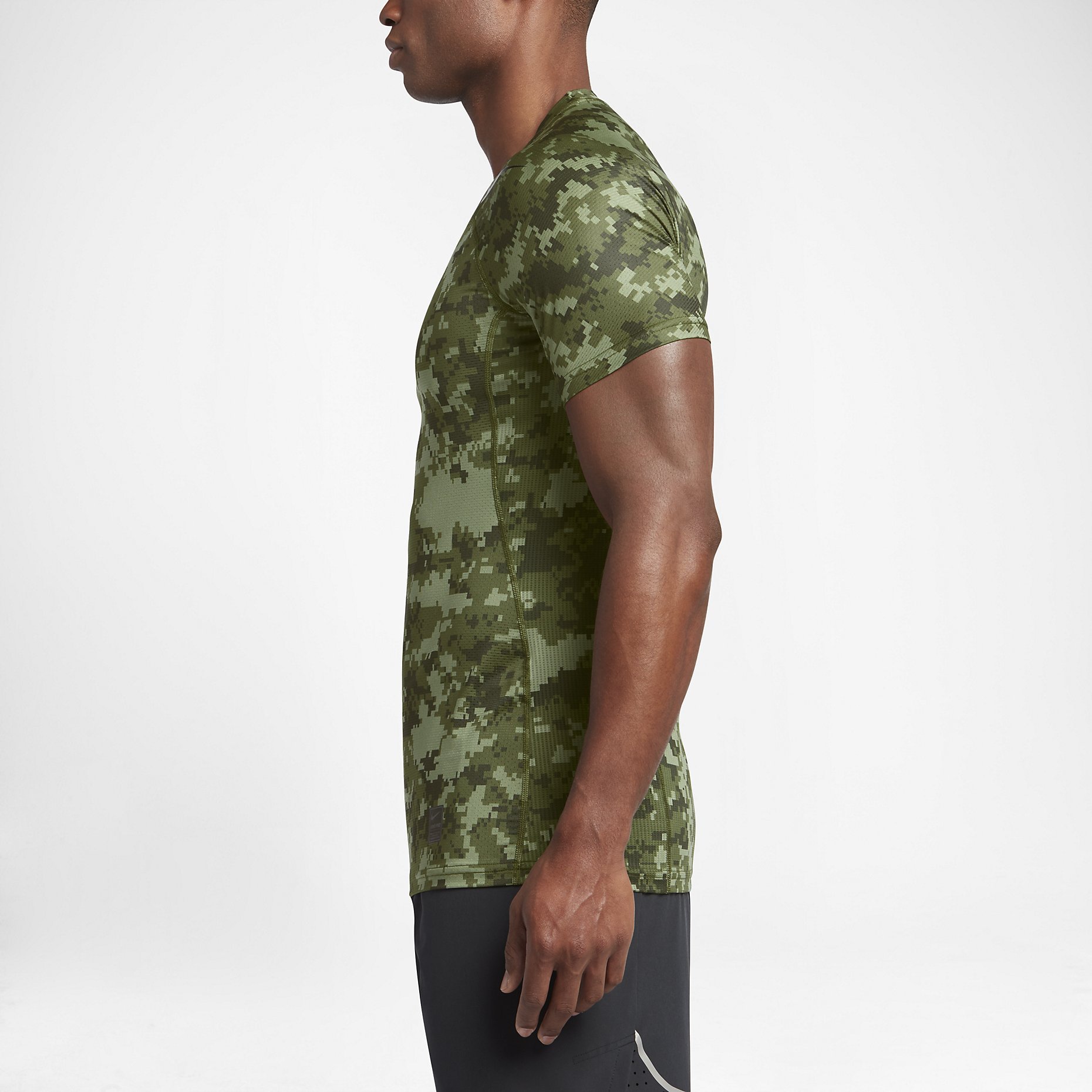 Compression T-shirt Nike M NP HPRCL TOP SS FTTD D CAMO 