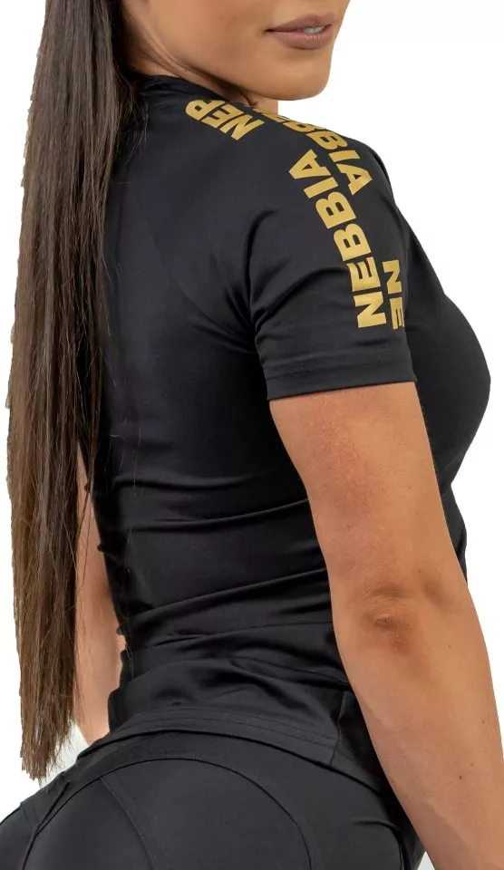 Тениска NEBBIA Women s Compression Zipper Shirt INTENSE Ultimate Gold