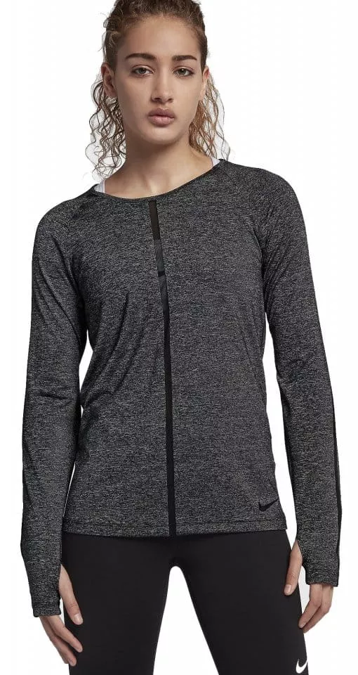 Tricou cu maneca lunga Nike W NP HPRCL TOP LS HEATHER