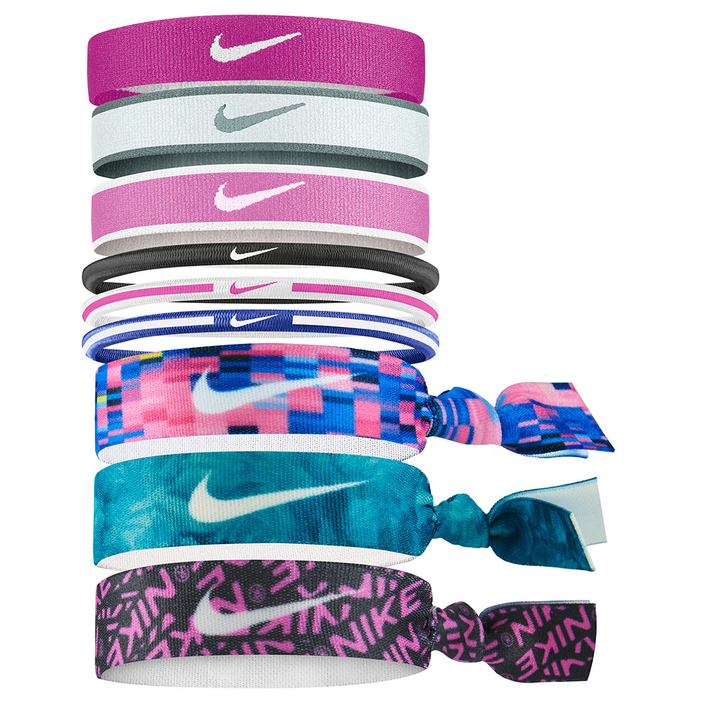Gumičky do vlasů Nike Mixed (devět kusů)