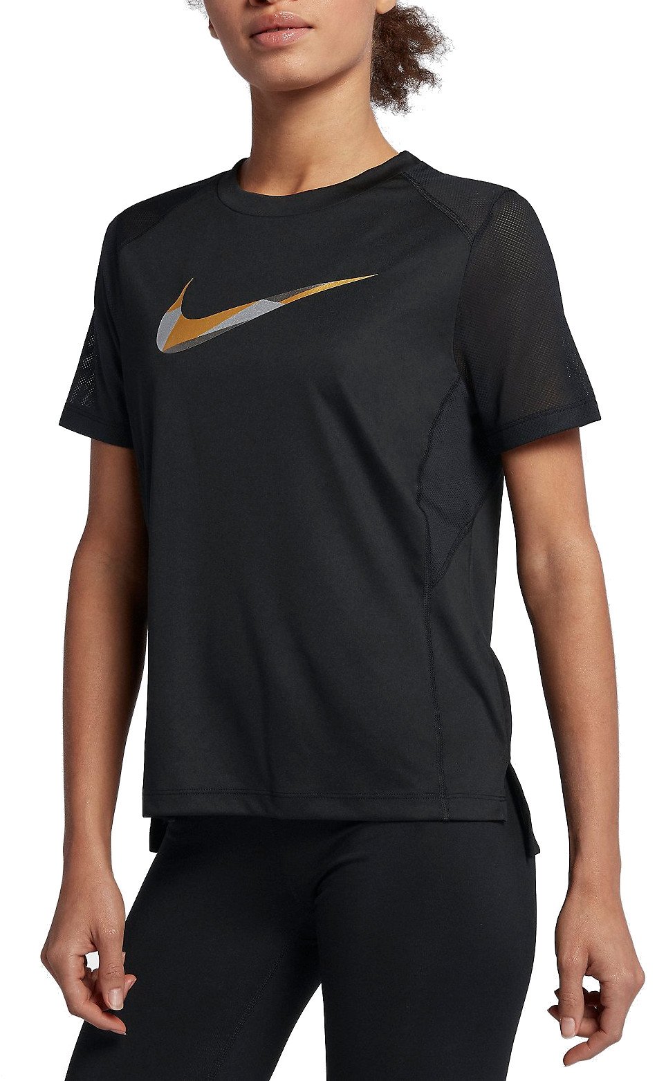 Dámské běžecké tričko s krátkým rukávem Nike Dry Miler Metalic