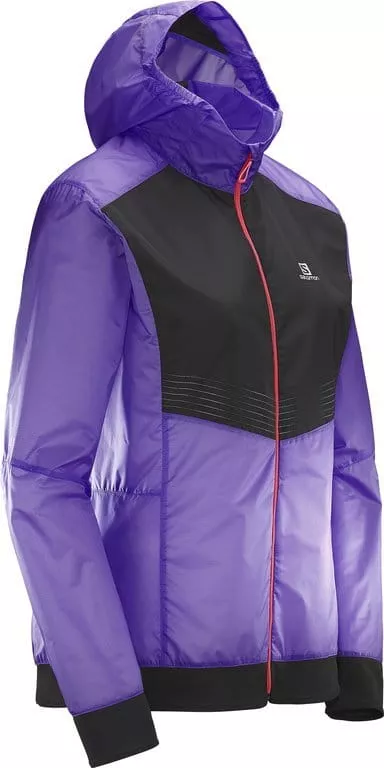 Jacheta cu gluga Salomon LIGHTNING AERO FZ HOODIE W Parachute /Bk