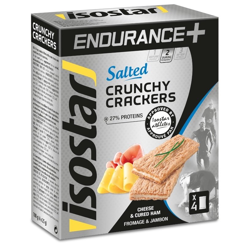 Isostar Endurance+ Crunchy crackers 4x25g - sýr / šunka