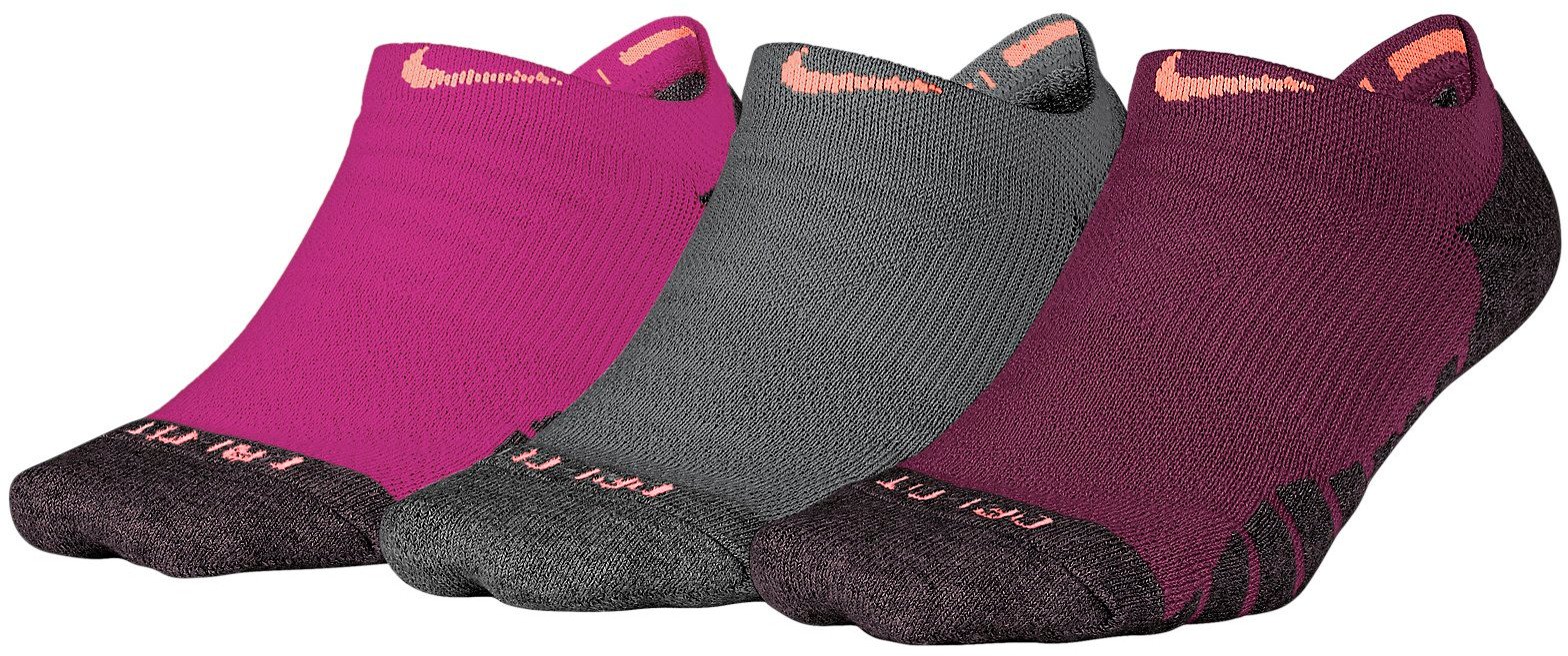 Dámské tréninkové ponožky Nike Dry Cushioning No-show (Tři páry)