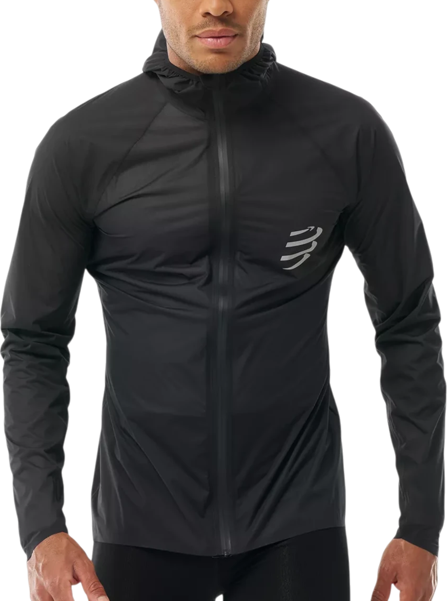 Compressport Hurricane Waterproof Hoodie, L, Zwart