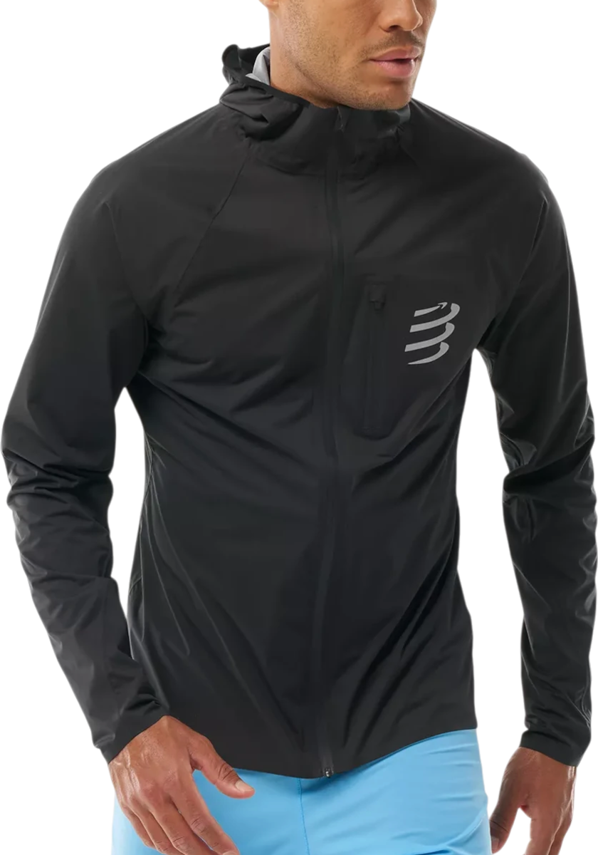 Compressport Tempest Waterproof Hoodie, XL, Zwart