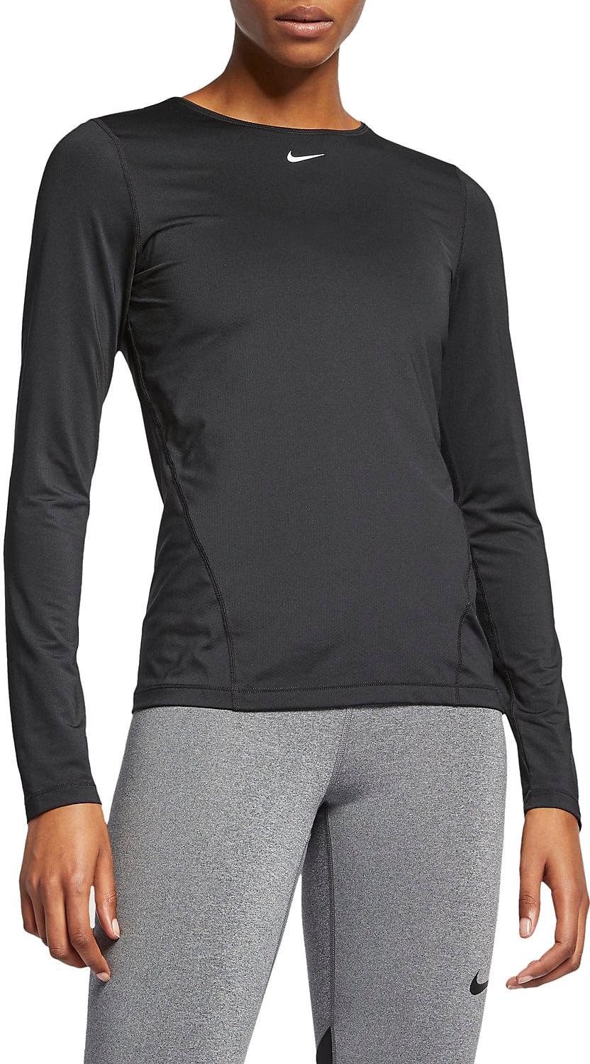 Tricou cu maneca lunga Nike W NP TOP LS ALL OVER MESH