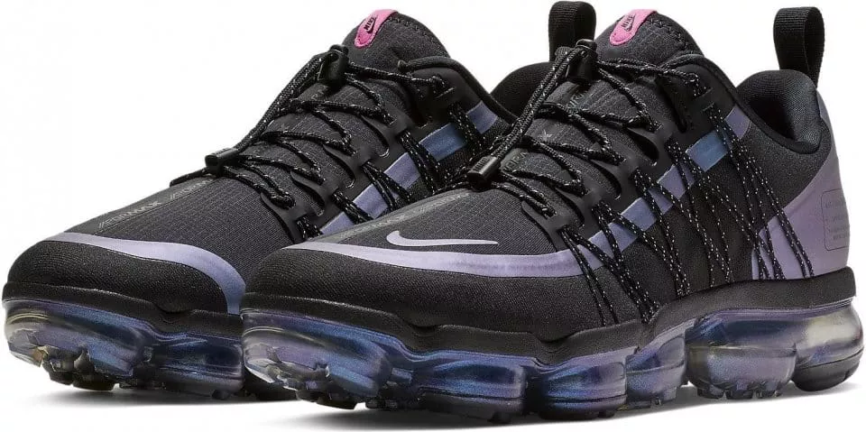 Black & purple air shop vapormax run utility sneakers