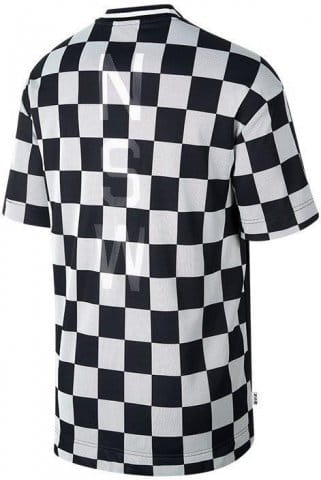 black nike shirt with white check