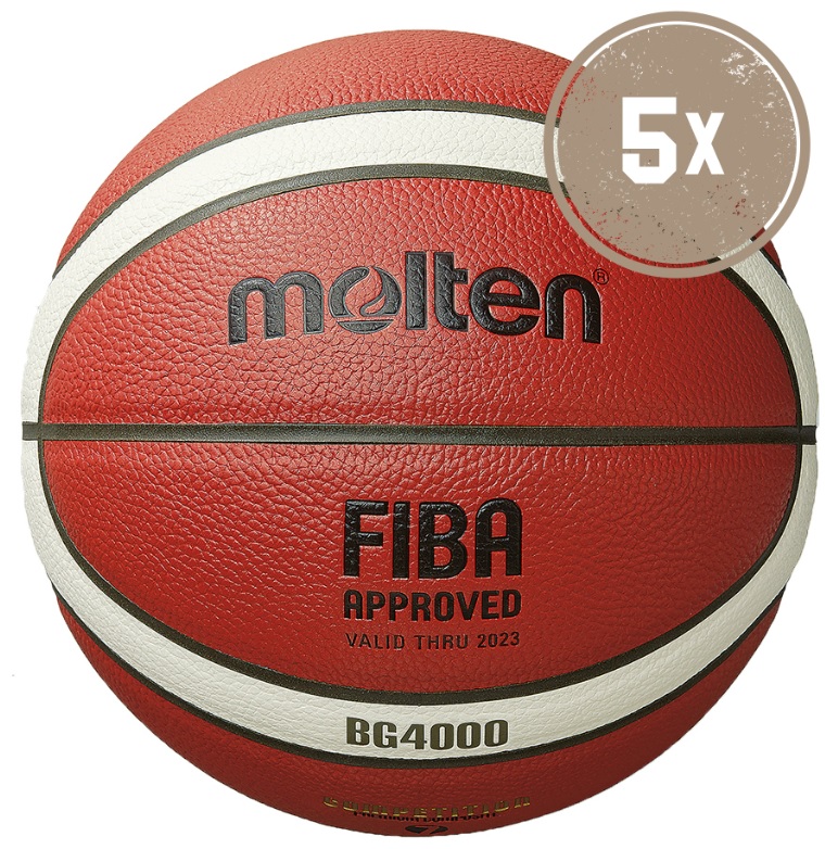 Set 5 basketbalových míčů Molten B5G4000-DBB